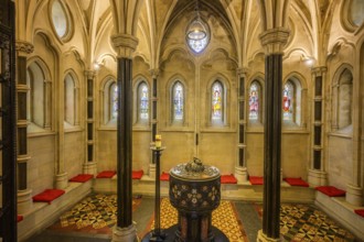 Christchurch Cathedral side chapel with baptismal font, Dublin, County Dublin, Ireland