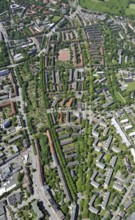 Hamburg, Horn, Washington Allee, Weddestraße, city planning, aerial view, city views, district,