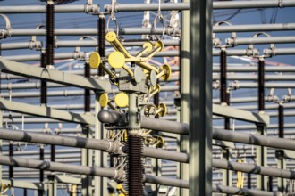 Substation at STEAG coal-fired power plant in Duisburg-Walsum, North Rhine-Westphalia, Germany