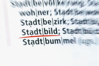 Close-up of the term STADTBILD (cityscape) in the Duden dictionary