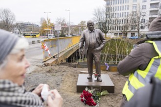 Walter Lübcke memorial at the erection of Walter Lübcke Platz in front of the Konrad Adenauer Haus,