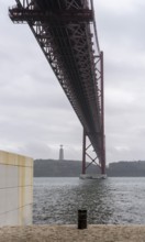 The Ponte 25 de Abril, 3.2 km long bridge in Portugal with a 2278 meter long suspension bridge