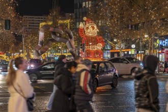 Christmas decoration, light decoration, in Berlin, Tauentzienstraße, Germany