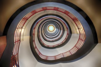Interior view, staircase, round, Sprinkenhof office building, Free and Hanseatic City of Hamburg,