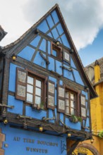 Colourful historic houses in the old town of Riquewihr, Ellsass