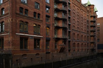 Warehouses, façade, brick building, Hamburger Speicherstadt, Hafencity, Canal, Free and Hanseatic
