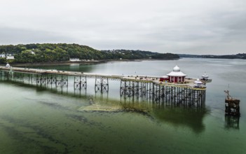 Garth Pier from a drone, Bangor, Wales, UK