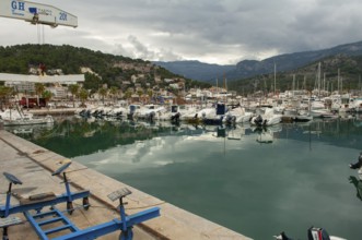 Lots of boats, harbour, Port de Soller, Majorca, Spain
