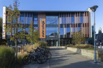 Modern architecture frontage of Exeter College further education college, Exeter, Devon, England,