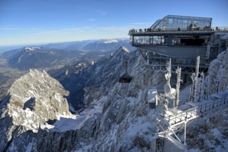 Mountain station of the cable car to the Zugspitze (2962 m), German side, Grainau municipality,