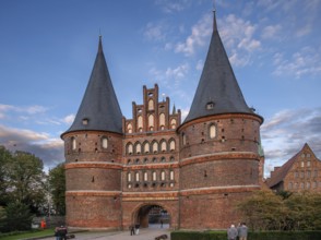 Holstentor, historic city gate from 1478, Holstentorplatz, Hanseatic City of Lübeck,
