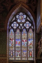 Holy Blood chapel, Figurative stained-glass window, Bruges, Belgium
