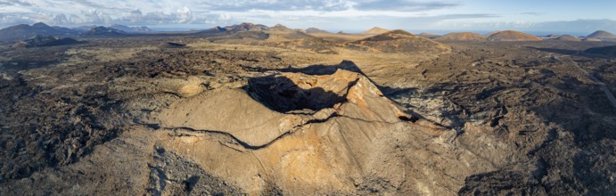 Volcán de Las Nueces volcano, picturesque volcanic landscape with volcanic craters and lava fields
