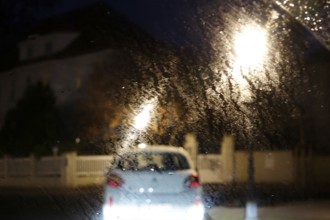 Car traffic at night in a big city, November, Germany
