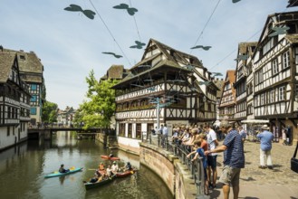 Timbered houses, La Petite France, Ill River, Strasbourg, Alsace, France