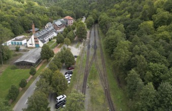 Selke Valley Railway Tracks at Alexisbad im Harz Station, Saxony-Anhalt, Germany