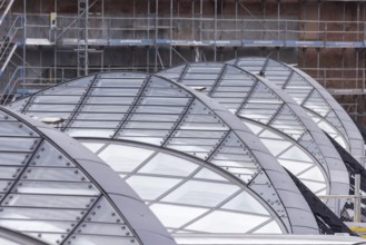 Stuttgart Central Station. Stuttgart 21 construction site. The new transit station is being built
