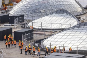 Stuttgart Central Station. Stuttgart 21 construction site. The new transit station is being built