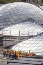 Stuttgart Central Station. Stuttgart 21 construction site. The new transit station is being built