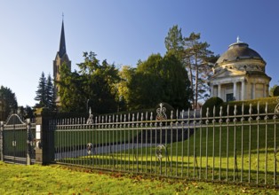 Mausoleum of Carstanjen and St. Evergislus Church in the Plittersdorf district, Bonn, North