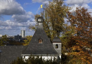 St. Michael's Chapel Tower with the Post Tower, Bonn, North Rhine-Westphalia, Germany