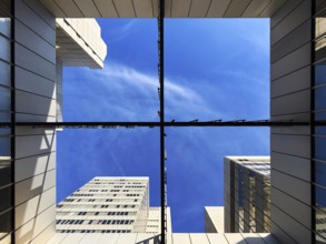 Windkreuz im Lichthof, Froschperspektive, Stadthaus, Bonn, North Rhine-Westphalia, Germany