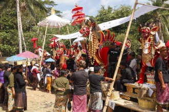 Preparing for a corpse cremation, (Ngaben), Ubud, Bali, Indonesia