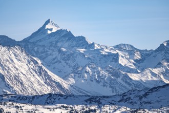 Grossglockner summit in winter, view from Hohe Salve, Tyrol, Austria
