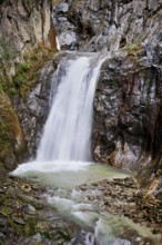Waterfall in the Durnand Gorge, Les Valettes, Canton of Valais, Switzerland