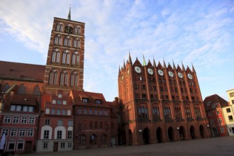 St. Nicholas Church and Town Hall in the Old Town, Stralsund, Hanseatic City of Stralsund,