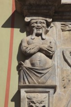 Façade of the Fürstenhof in Wismar, detail of the portal design of the passageway, Renaissance