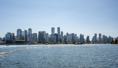 Skyline, city view with skyscrapers, Vancouver, British Columbia, Canada