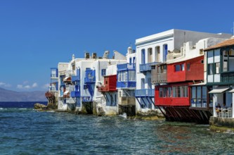 Mykonos, Cyclades, Greece - Little Venice is a picturesque neighborhood in Mykonos Town with