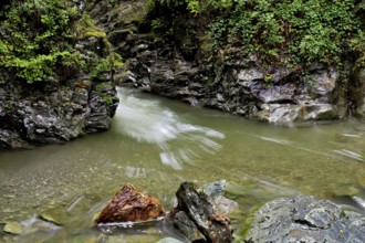 Diosaz mountain river in the gorge, Gorges de la Diosaz, Les Houches, Chamonix-Mont-Blanc,