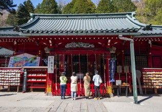 Worshippers at Shinto Shrine, Hakone Shrine, Hakone, Japan