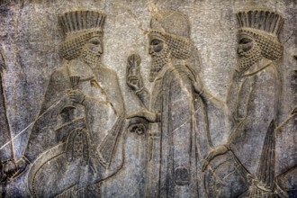 Relief detail of the delegation of peoples bringing gifts to Darius on the stairs of the Apadana