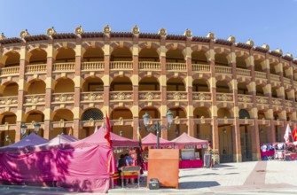 Plaza de Toros de la Misericordia historic bullring building, city of Zaragoza, Aragon, Spain
