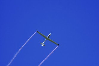 An SZD-59-1 ACRO glider, registration D-1138, during a demonstration as part of an air show at the