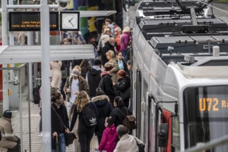 Tram station, at Düsseldorf-Bilk station, hub of S-Bahn, subway, tram, public bus, North