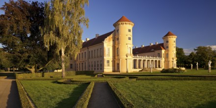 Rheinsberg Castle, front in late evening light, prime example of Friederician Rococo, Ruppiner