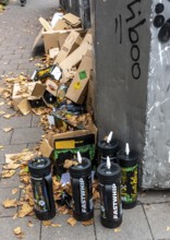 Empty cartridges filled with N2O, nitrous oxide gas, called laughing gas, officially it serves as a