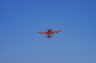 A Soviet Jakovlev Jak-55 sport aircraft with the registration LY-TOY during a flight demonstration