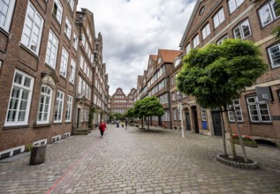 Historic brick buildings in Peterstraße, Komponistenviertel, Neustadt, Hamburg, Germany