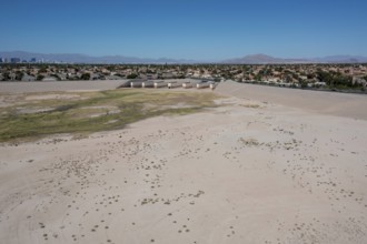 Las Vegas, Nevada - A water detention basin, one of about 100 built by the Clark County Regonal