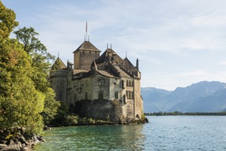 Château de Chillon, Chillon Castle, near Montreux, Lake Geneva, Lac Léman, Canton of Vaud,