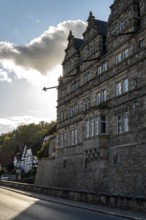 Facade of Hämelschenburg Castle, a moated castle and major work of the Weser Renaissance, near