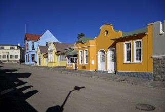 Colonial house facades in the Bergstraße, Lüderitz, Karas region, Namibia