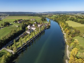 Aerial view of the former convent of the Dominican nuns St Katharinental am Rhein near