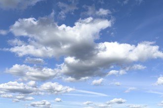 White light-coloured cumulus clouds Cumulus clouds Dense water clouds under a blue sky,