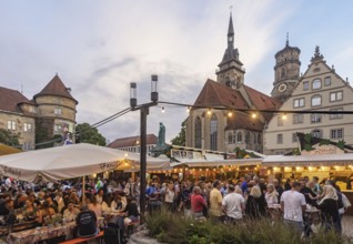 Stuttgart wine village, wine festival on Schillerplatz and Marktplatz in the centre of the state